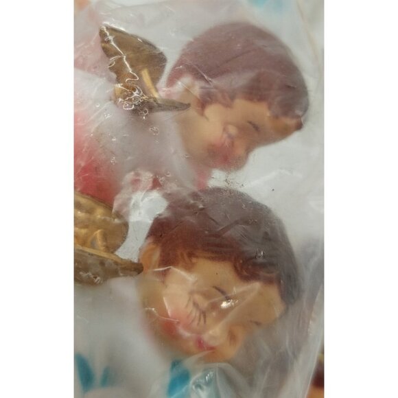 Vintage Wilton Cake Topper Sleeping Angels Boy Girl Baptism Christening Lot Of 3 - Picture 3 of 6